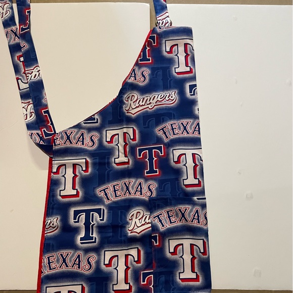 Texas Rangers Blue BBQ Apron Large Print Pattern - Picture 3 of 3